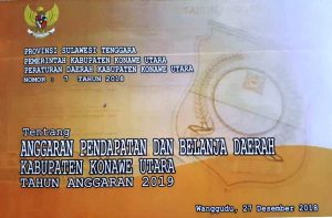 Perda Anggaran Pemda Konawe Utara Tahun 2018