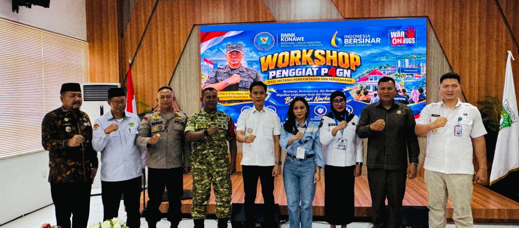 BUKA WORKSHOP PENGGIAT P4GN, BUPATI KONUT H. IKBAR AJAK SELURUH ELEMEN MASYARAKAT PERANGI NARKOBA